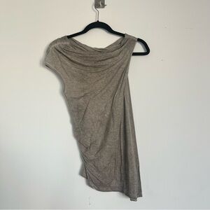 Helmut Lang Taupe/Grey One-Shoulder Dress